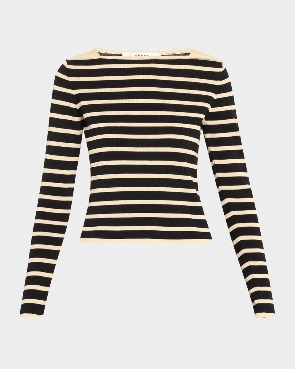Stripe Boat-Neck Sweat